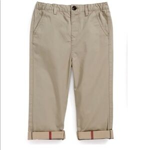 Burberry beige check lined roll cuff pants